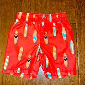 Printed Functional Drawstring Swim Trunks 3T